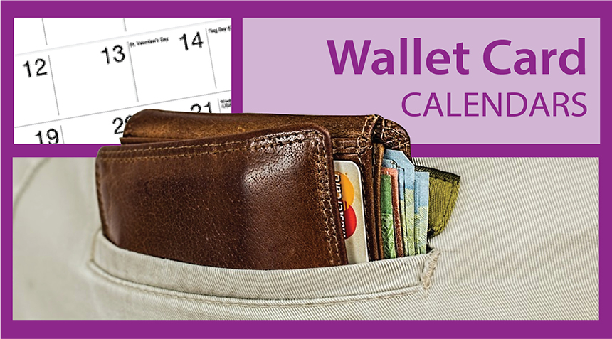 Wallet Card Calendars | Card Calendars for Businesses | Custom Wallet Calendars