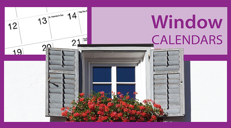 Window Center Wall Calendars | Calendars with Die-Cut Window Imprint