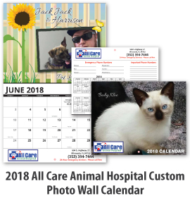 2018 All Care Animal Hospital Custom Photo Wall Calendar