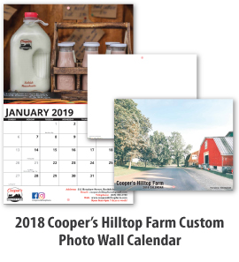 2018 Coopers Hilltop Farm Custom Photo Wall Calendar