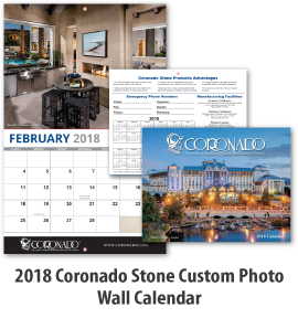 2018 Coronado Stone Custom Photo Wall Calendar