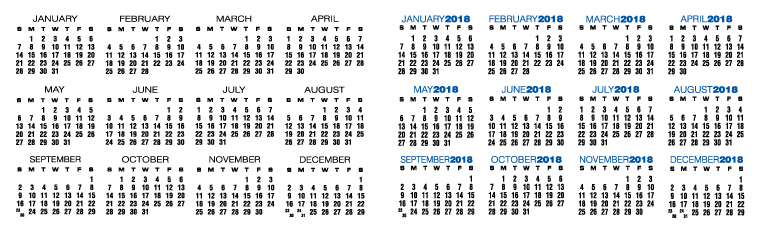 Custom Calendar Printing 2018 Templates