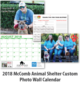 2018 McComb Animal Shelter Custom Photo Wall Calendar