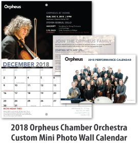 2018 Orpheus Chamber Orchestra Custom Mini Photo Wall Calendar