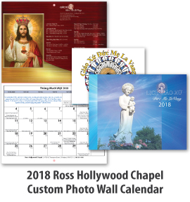2018 Ross Hollywood Chapel Custom Photo Wall Calendar