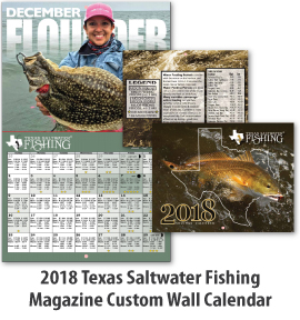 2018 Texas Saltwater Fishing Magazine Custom Wall Calendar