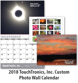 2018 TouchTronics, Inc. Custom Photo Wall Calendar