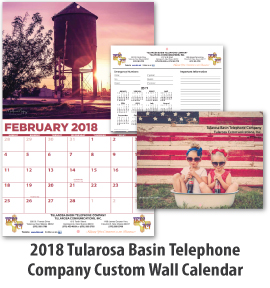 2018 Tularosa Basin Telephone Company Custom Wall Calendar