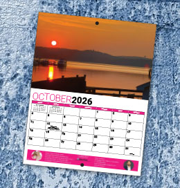 Custom Stapled Mini Wall Calendar (8.5x11, 13-Month)