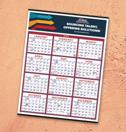 Span-A-Year - Blue & Red Calendar