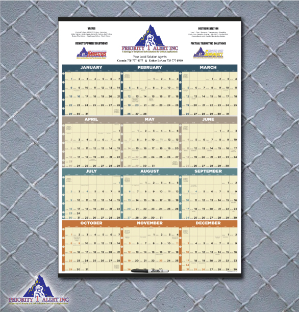 Custom Repositionable Sticky Back Calendar