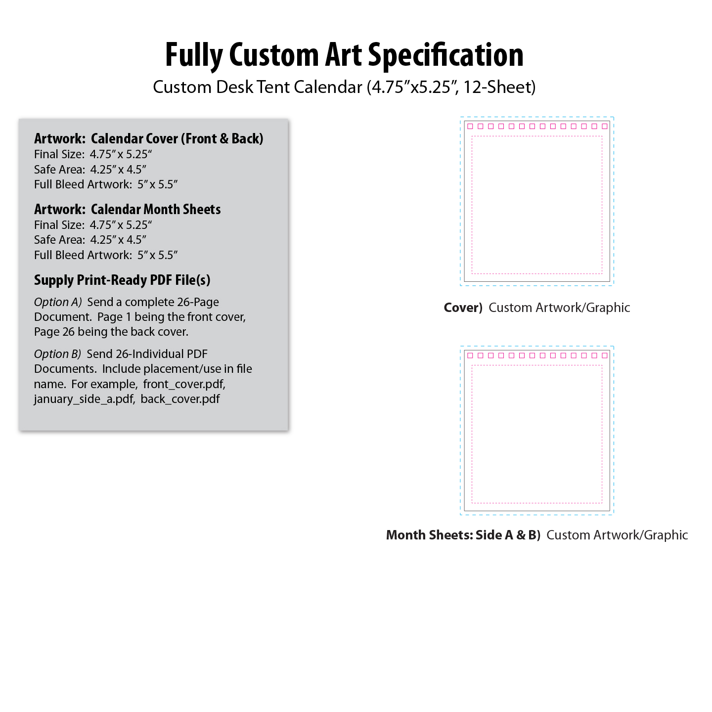 Custom Desk Tent Calendar, Small (4.75x5.25, 12-Sheet) | ValueCalendars.com
