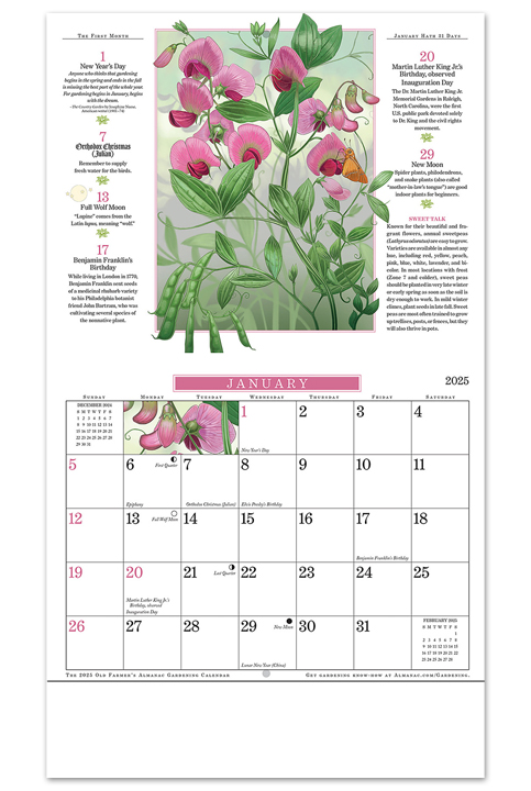 2021 Old Farmers Almanac Gardening Calendar 10 1 2 X 18 1 4
