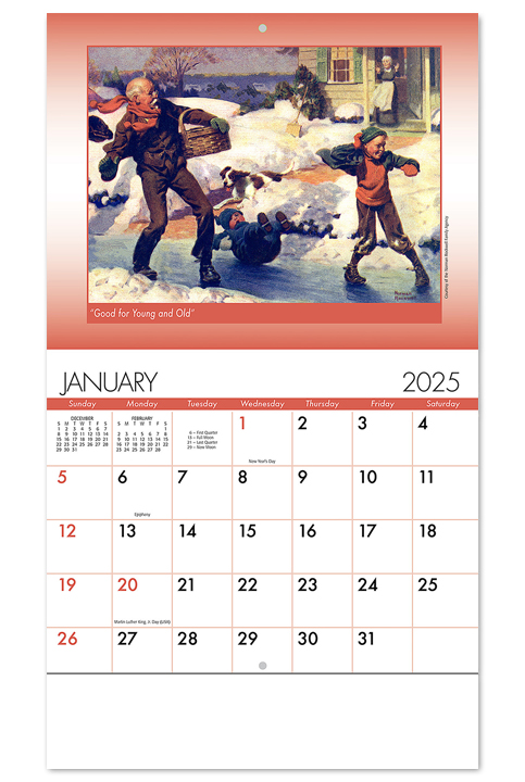 23 American Illustrator Calendar 10 1 2 X 18 1 4 Custom Staple Bound Drop Ad Imprint Wall Calendars
