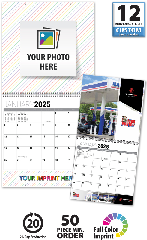 Custom Twin-Loop Jumbo Wall Calendar (12x24, 12-Month) | ValueCalendars.com