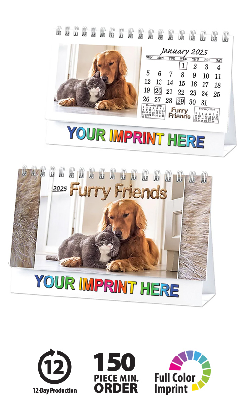 2021 Furry Friends Desk Calendar 6 1 4 X 4 Customized Tent Style Desk Top Calendars furry calendar 2021