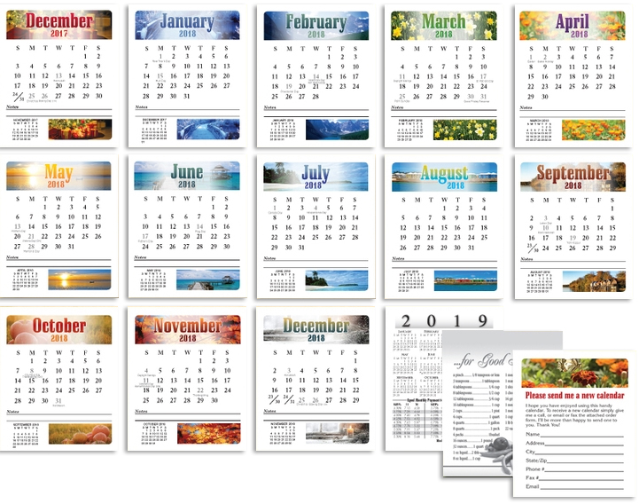 business card calendar