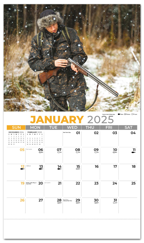 Fishing and Hunting Calendar | ValueCalendars.com