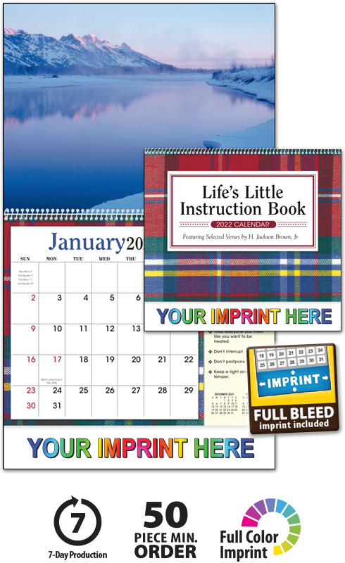 2023 Life's Little Instruction Book Calendar | 11" X 19" Imprinted Spiral Bound; Drop Ad Imprint Calendars