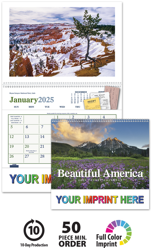 12 Pieces 2021-2022 Beautiful America Pocket Calendars Stationery