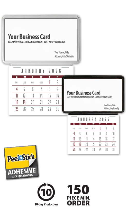 2021 Business Card Calendar Adhesive Back