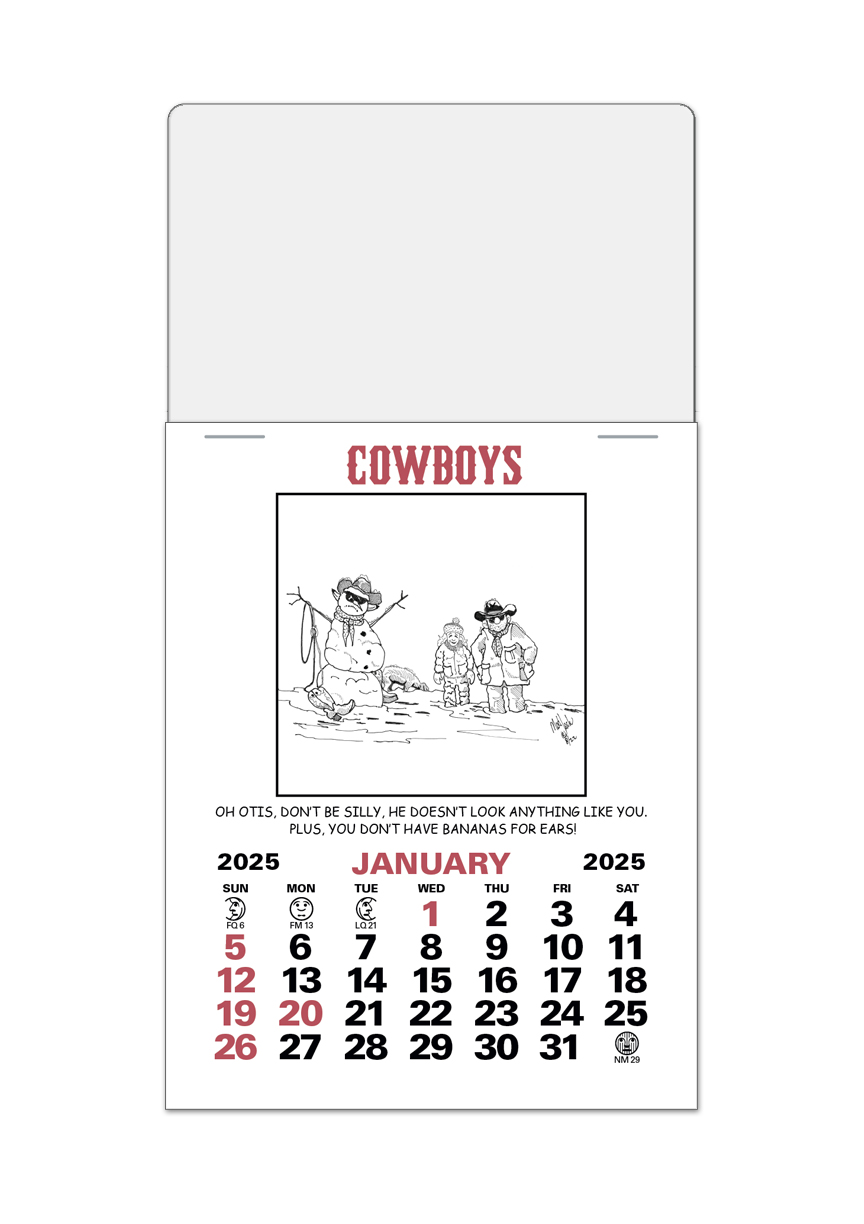 Press-N-Stick Calendar - Cowboy Boot