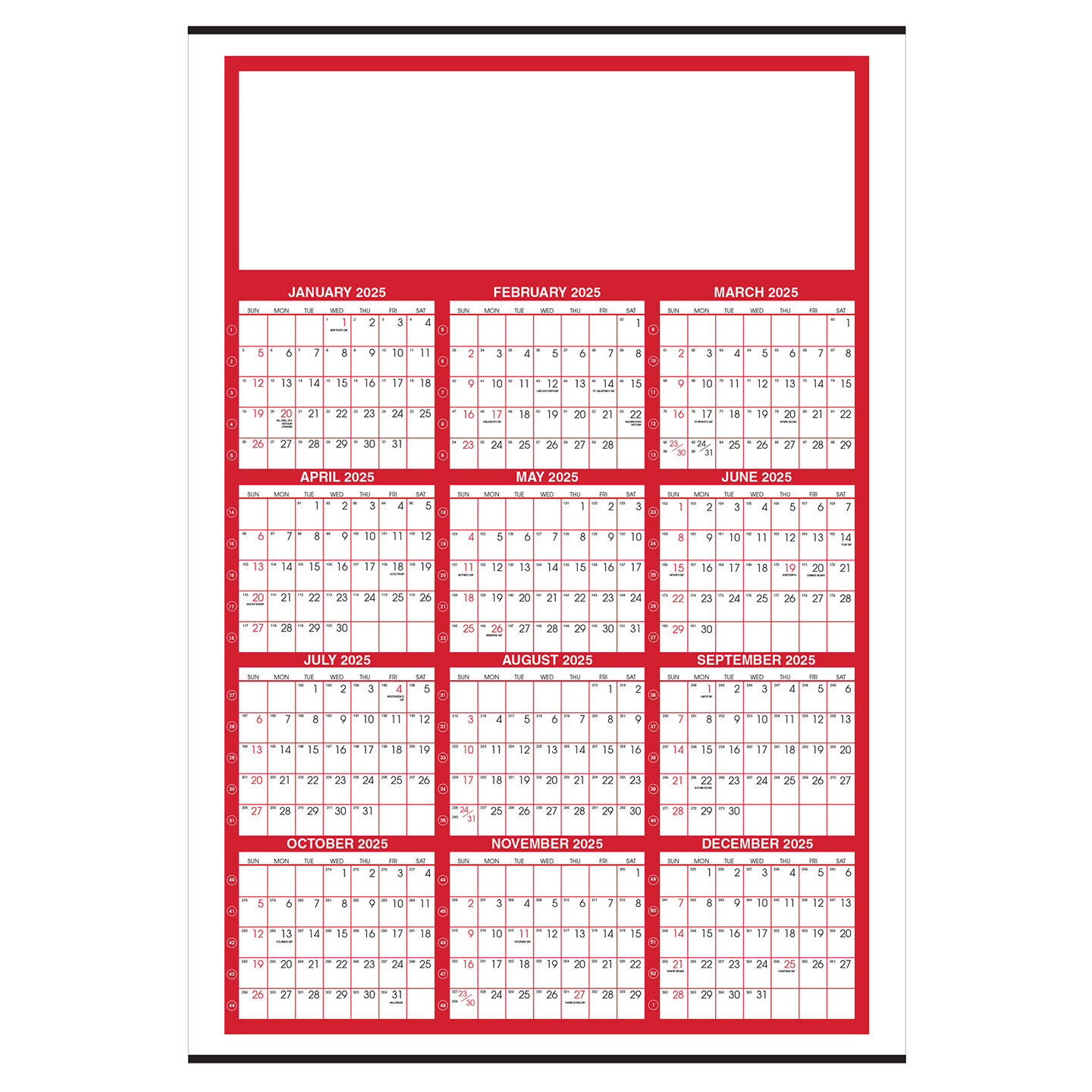 Year-At-Glance Giant Wall Calendar w/Week Numbers (27x39) - FULL COLOR / LAMINATED | ValueCalendars.com year-at-glance-giant-wall-calendar-w-week-numbers-27x39-full-color-laminated-valuecalendars-com