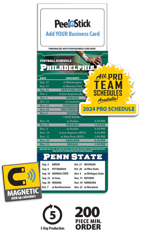 2024 Magnetic Business Card Pro Football Schedule (Bulk) Calendar | 3.5