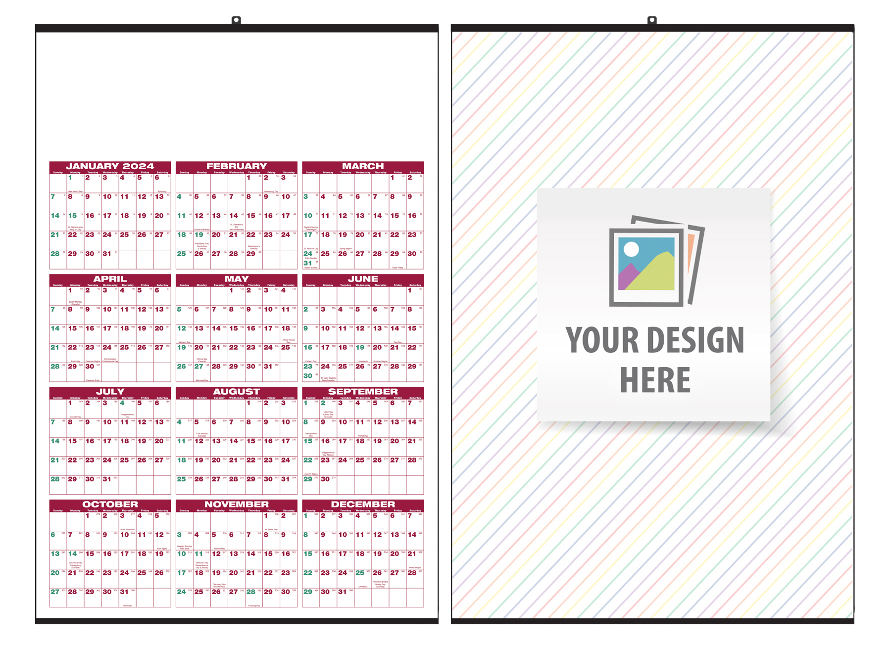 Custom Full Year View Calendar Small 14 1 2x23 ValueCalendars