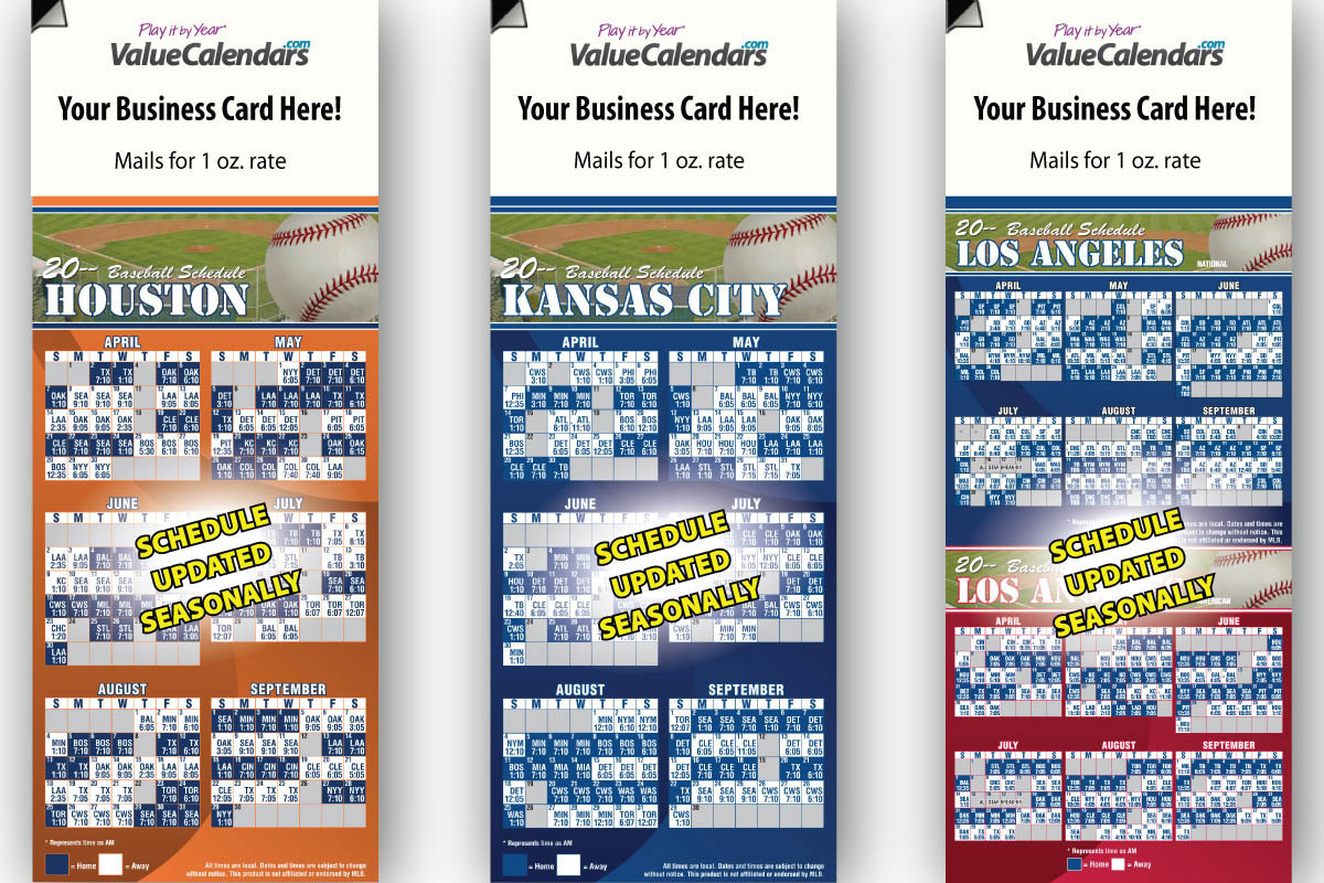 2017 Baseball Schedule (Bulk) Calendar 3.5" x 9"