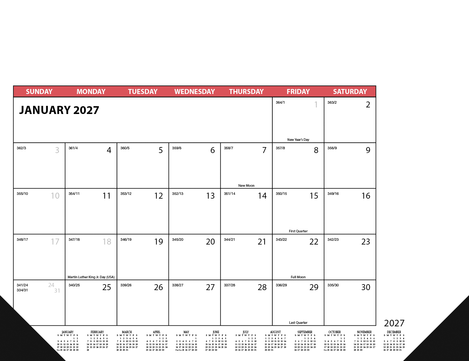 Flex Desk Pad Calendar, Side Ad (Accent) | ValueCalendars.com