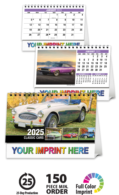 Classic Cars Desk Calendar | ValueCalendars.com