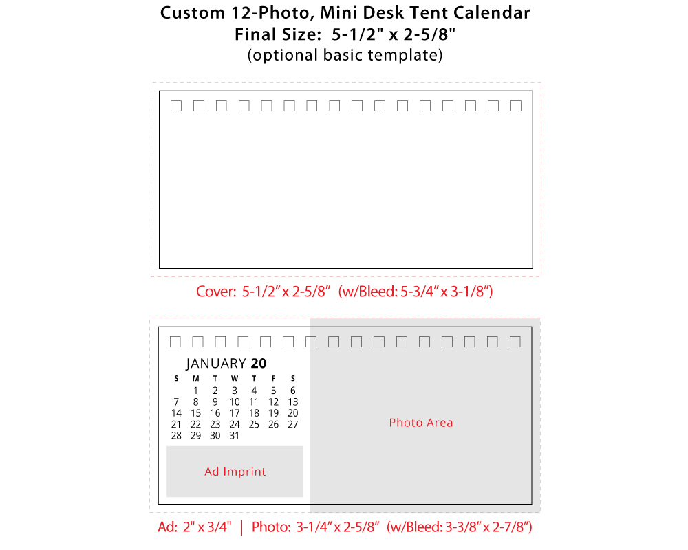 2018 Custom 12-Photo, Mini Desk Tent Calendar | Custom Mini Desk ...