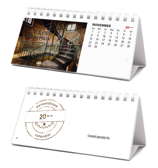 Image Personalized Individual Name Mini Desk Tent Calendar