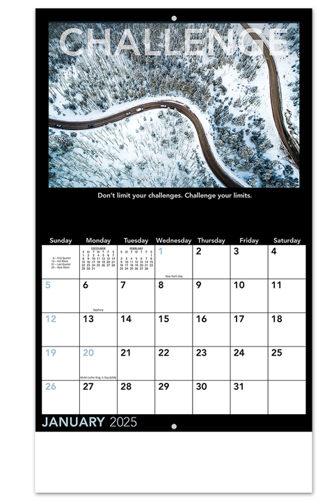 2024 Motivational Calendar | 10-1/2" x 18-1/4" Personalized Staple