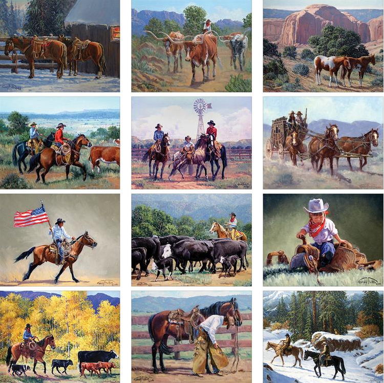 2020 Western Art Calendar 101/2" x 181/4" Promotional Staple Bound