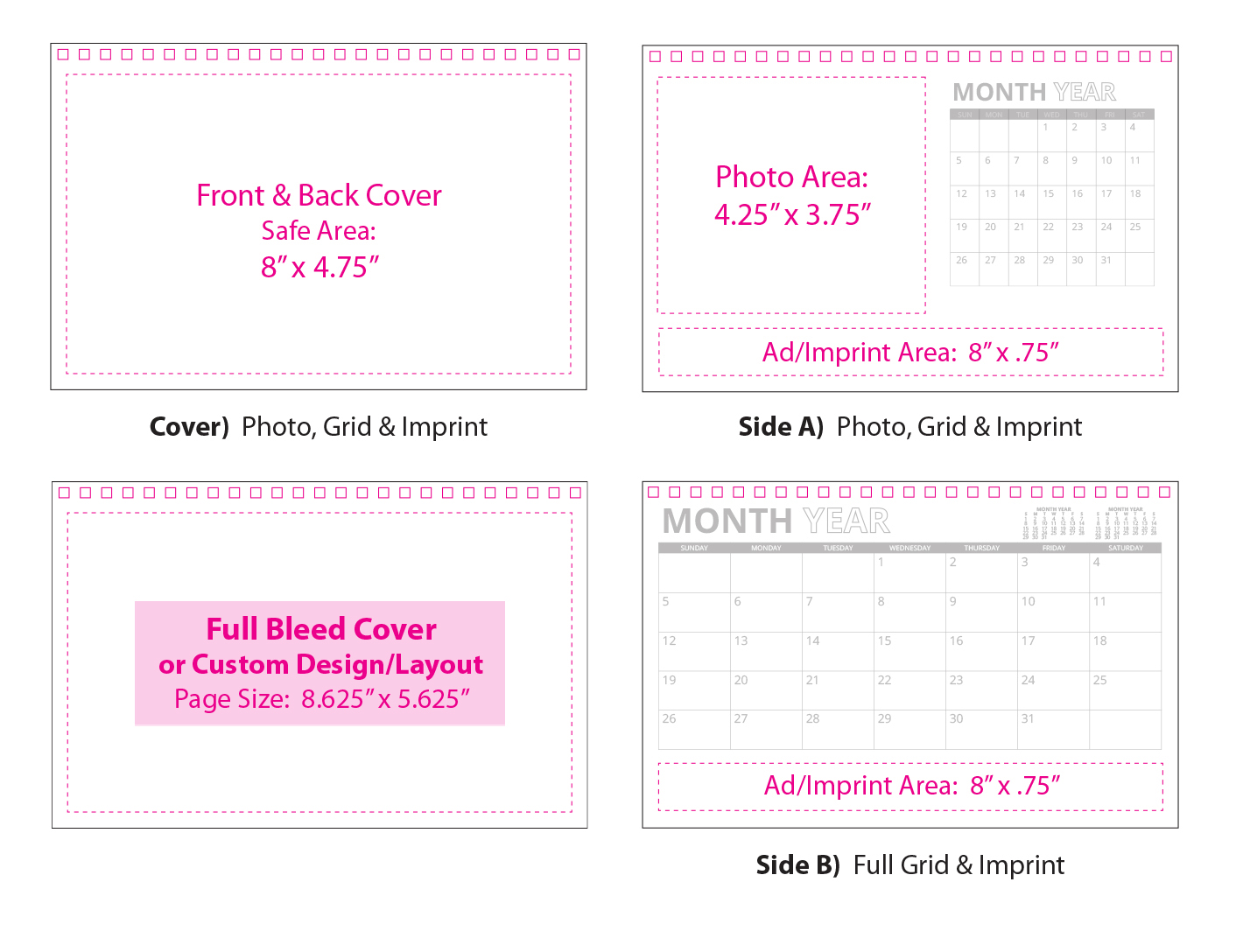 Custom Desk Tent Calendar (8.5x5.5, 12Sheet)