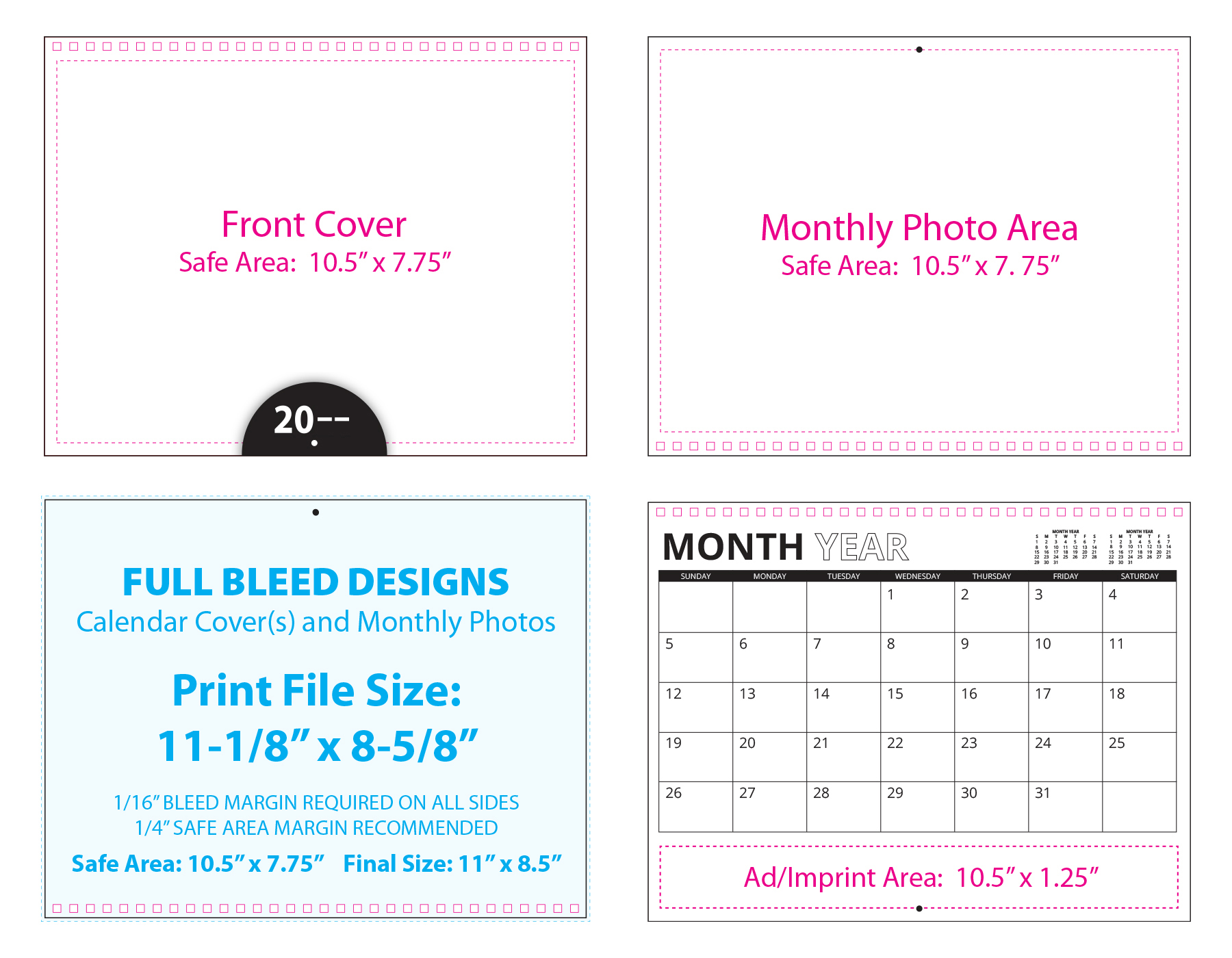 Custom TwinLoop Wall Calendar (11x17, 12Month)