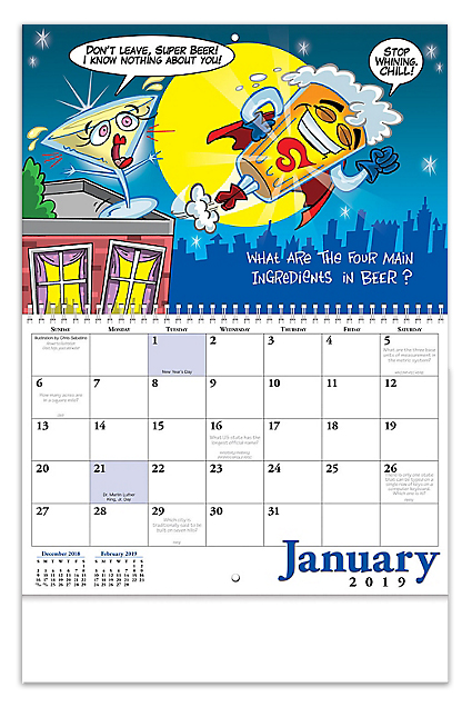 2020 Trivia Tidbits Calendar | 10-3/8" x 17-7/8" Personalized Spiral