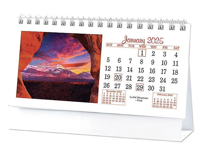 2025 Scenes Across America (Desk) Calendar 61/4" x 4" Custom Printed Tent Style Desk Calendars