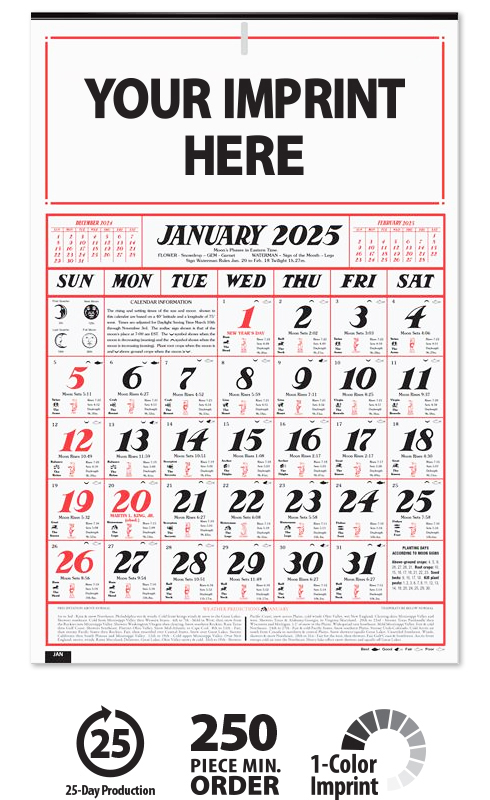 7-Sheet Almanac Calendars | ValueCalendars.com