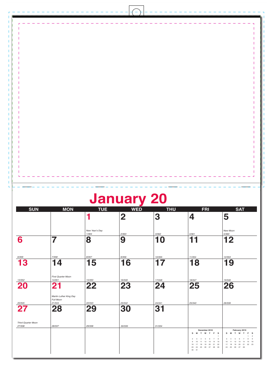 Single Image Full Color Apron Wall Calendar (17 x 24) | ValueCalendars.com