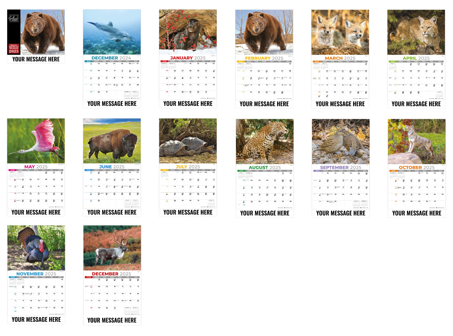 2024 Galleria Collection North American Wildlife Calendar 105/8" x