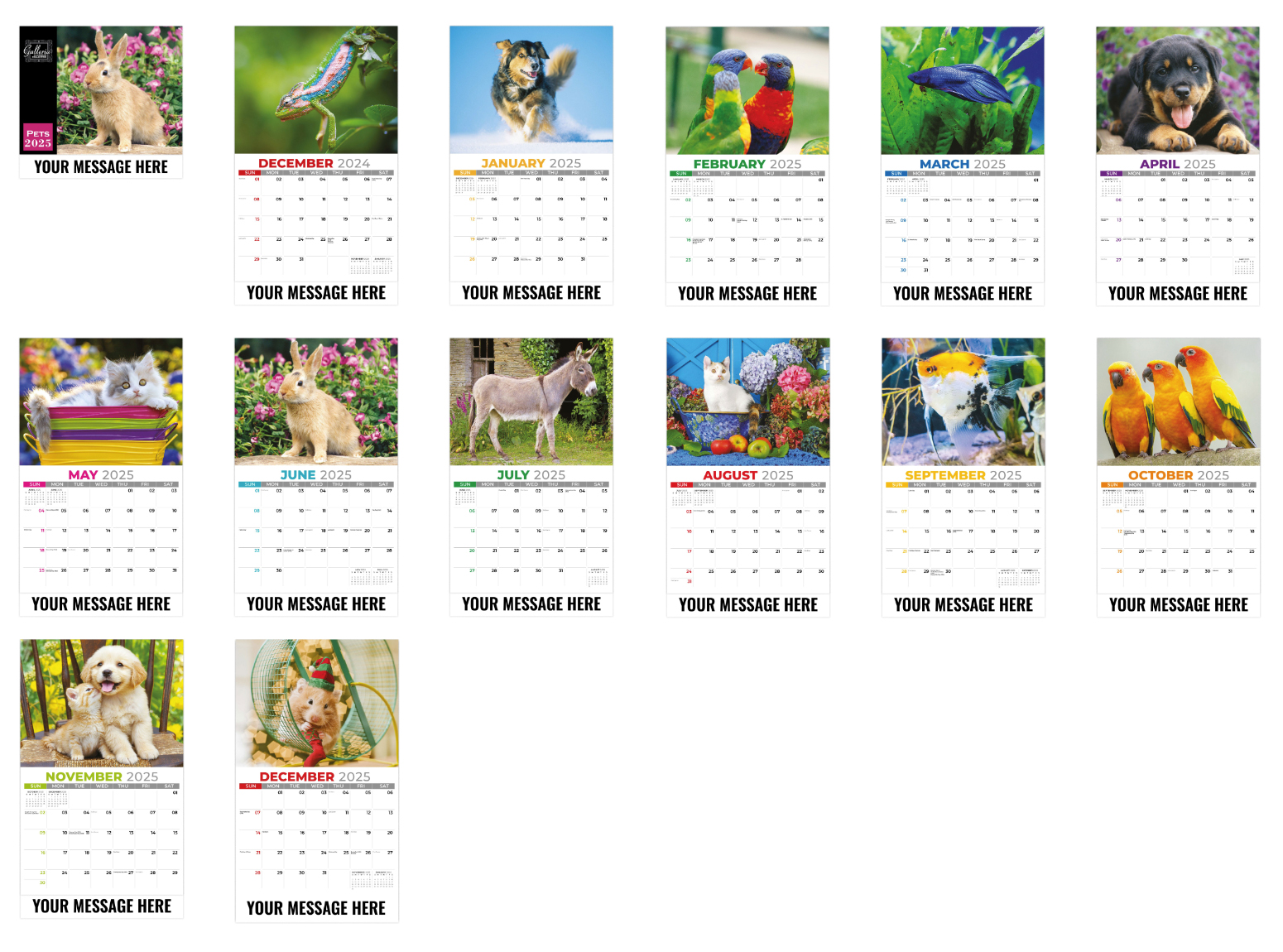2024 Galleria Collection Pets Calendar 105/8" x 181/2" Affordable