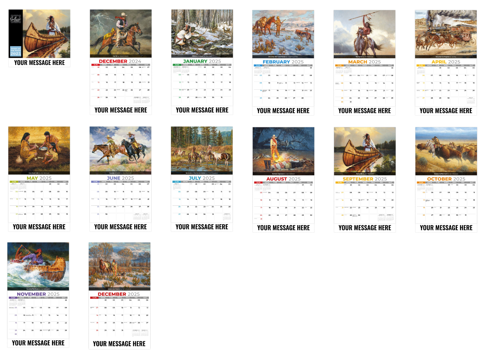 2023 Galleria Collection Spirit Of The West Calendar 10 58 X 18 12