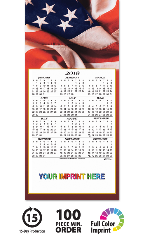 2018 American Flag Calendar | 7-3/4
