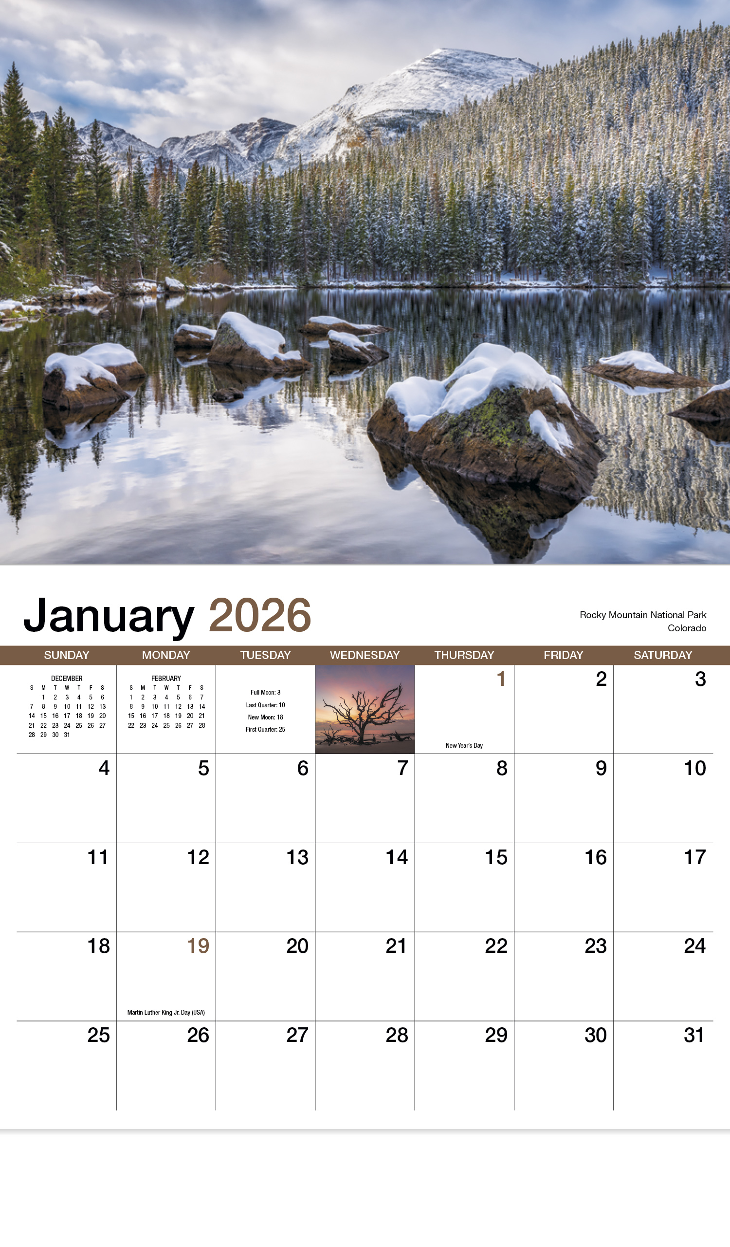 2026 Scenic America Promotional Wall Calendar 107/8" x 18" Custom