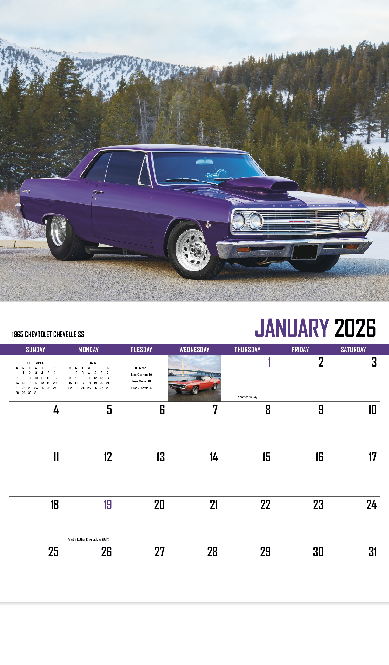 2024 Street Thunder Promotional Wall Calendar 107/8" x 18" Custom