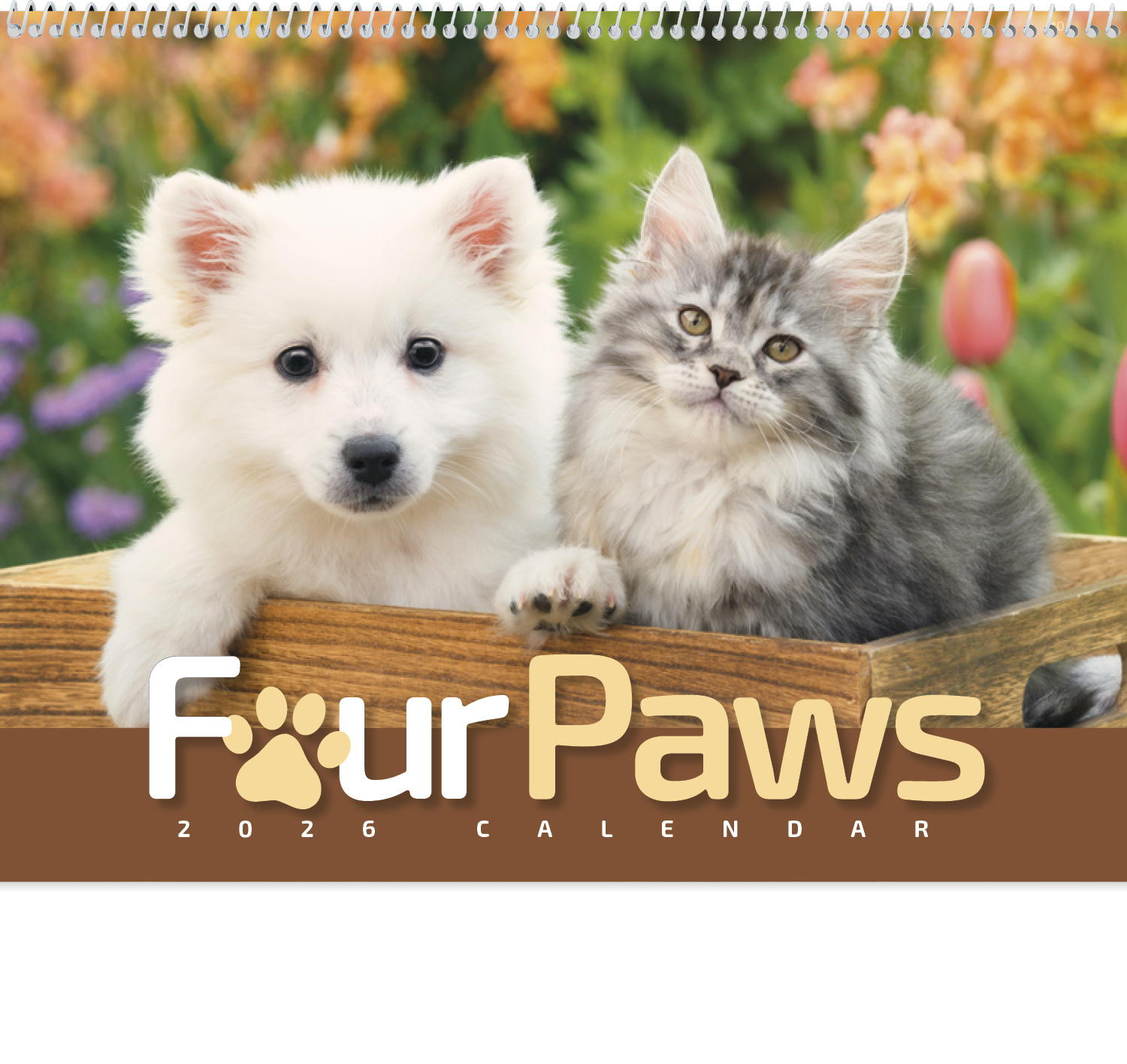 2025 Four Paws (Spiral) Wall Calendar 107/8" x 18" Promotional