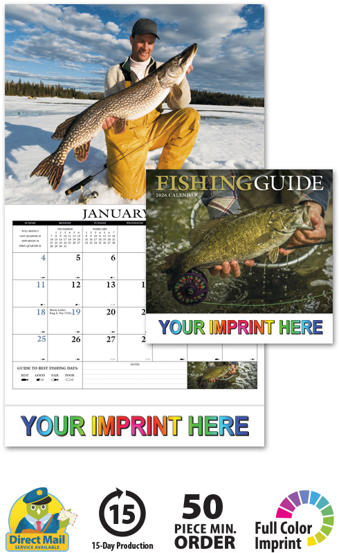 2024 Fisherman's Guide Promotional Wall Calendar | 10-7/8" x 18" Staple